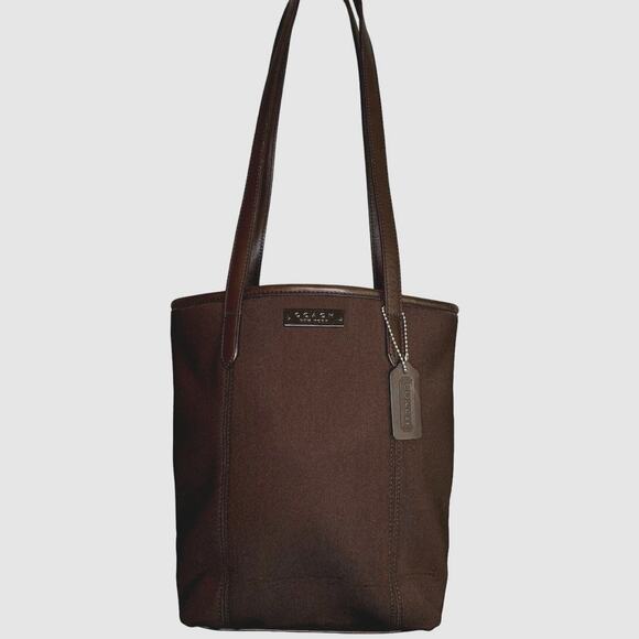 Coach Brown Neoprene Leather Shoulder Strap Classic Chic - Picture 2 of 6